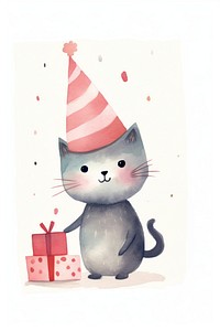 Cat holding present cute hat art. AI generated Image by rawpixel.