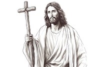 Jesus drawing sketch adult. AI generated Image by rawpixel.