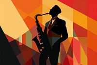 Saxophone silhouette adult man. AI generated Image by rawpixel.