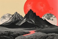 Mountain volcano nature moon. AI generated Image by rawpixel.