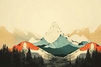 Mountain landscape painting nature. AI generated Image by rawpixel.