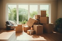 Moving out cardboard box window. AI generated Image by rawpixel.