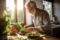 Salad table adult plant. AI generated Image by rawpixel.