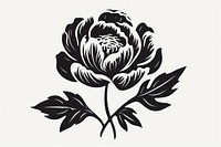 Simple black and white peony drawing sketch plant. AI generated Image by rawpixel.