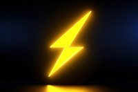 Lightning lighting symbol yellow. 