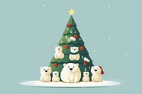 Christmas tree snowman cartoon winter. AI generated Image by rawpixel.