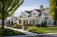 Contemporary white house village architecture outdoors building. AI generated Image by rawpixel.