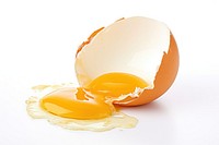 Crack an raw egg food white background freshness. AI generated Image by rawpixel.