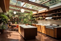Midcentury kitchen furniture architecture building. AI generated Image by rawpixel.