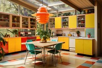 Midcentury kitchen furniture architecture building. AI generated Image by rawpixel.