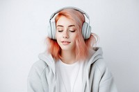 Teenager headphones portrait headset. AI generated Image by rawpixel.
