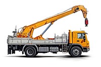 Truck mounted cranes vehicle white background transportation. AI generated Image by rawpixel.