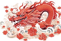 Vector eps chinese new year dragon line art style creativity cartoon pattern. AI generated Image by rawpixel.