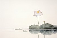 Impression lotus pond flower plant lily. AI generated Image by rawpixel.