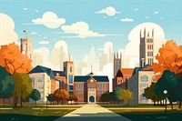 University old buildings city outdoors neighbourhood. AI generated Image by rawpixel.