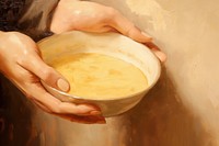 Hand stiring soup painting bowl freshness. AI generated Image by rawpixel.