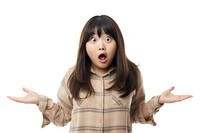 Girl standing up surprise portrait adult. AI generated Image by rawpixel.
