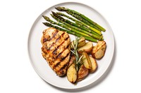 Grilled chicken asparagus plate vegetable. AI generated Image by rawpixel.