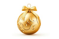 Gold christmas ball white background celebration accessories. AI generated Image by rawpixel.