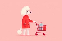 Poodle shopping consumerism supermarket groceries. AI generated Image by rawpixel.