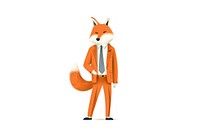 Cartoon suit fox white background. AI generated Image by rawpixel.