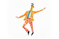 Dancing art giraffe white background. AI generated Image by rawpixel.