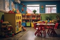 Kindergarten architecture furniture building. AI generated Image by rawpixel.