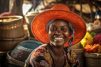 Black woman portrait smiling adult. 