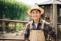Asian farmer smile happy architecture. AI generated Image by rawpixel.