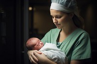 Nurse newborn baby hospital. AI generated Image by rawpixel.