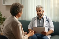Doctor patient talking adult. AI generated Image by rawpixel.