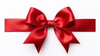 Ribbon bow red white background. 