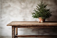 Wooden table tree furniture christmas. AI generated Image by rawpixel.