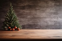Wooden table christmas tree plant. AI generated Image by rawpixel.