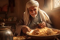 Arabian grandfather food freshness wrinkled. AI generated Image by rawpixel.