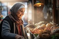 Middle eastern grandma buying store adult. 