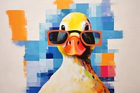 Simple duck art sunglasses painting. 