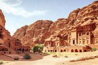 Landscape petra day architecture. AI generated Image by rawpixel.