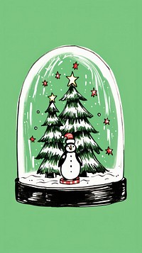 Christmas tree snow snowman. AI generated Image by rawpixel.