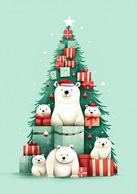 Christmas animal bear mammal. AI generated Image by rawpixel.