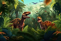 Dinosaur outdoors tropics reptile. AI generated Image by rawpixel.