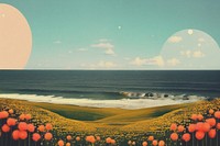 PNG Landscape flower beach sea. AI generated Image by rawpixel.