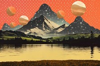PNG Landscape mountain lake outdoors. AI generated Image by rawpixel.