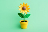 Clay 3d sunflower petal plant leaf. AI generated Image by rawpixel.