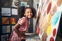 Little girl in art class. AI generated Image by rawpixel.