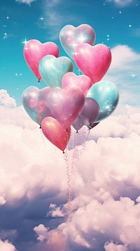 Balloon heart sky tranquility. 