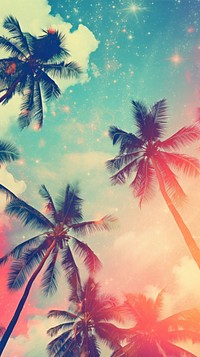 Paradise coconut tree sky outdoors nature. AI generated Image by rawpixel.