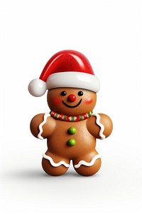 Gingerbread christmas snowman cookie. AI generated Image by rawpixel.