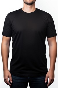 A plain black t-shirt sleeve white white background. AI generated Image by rawpixel.