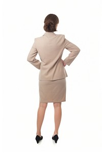 Office woman pointing finger back sleeve skirt. AI generated Image by rawpixel.